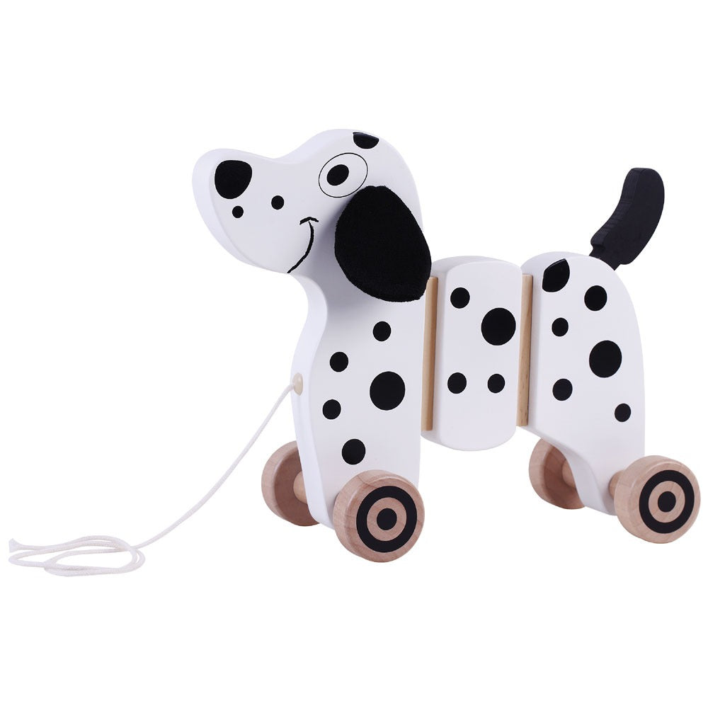 Jumini Pull Along Dog – Black and White